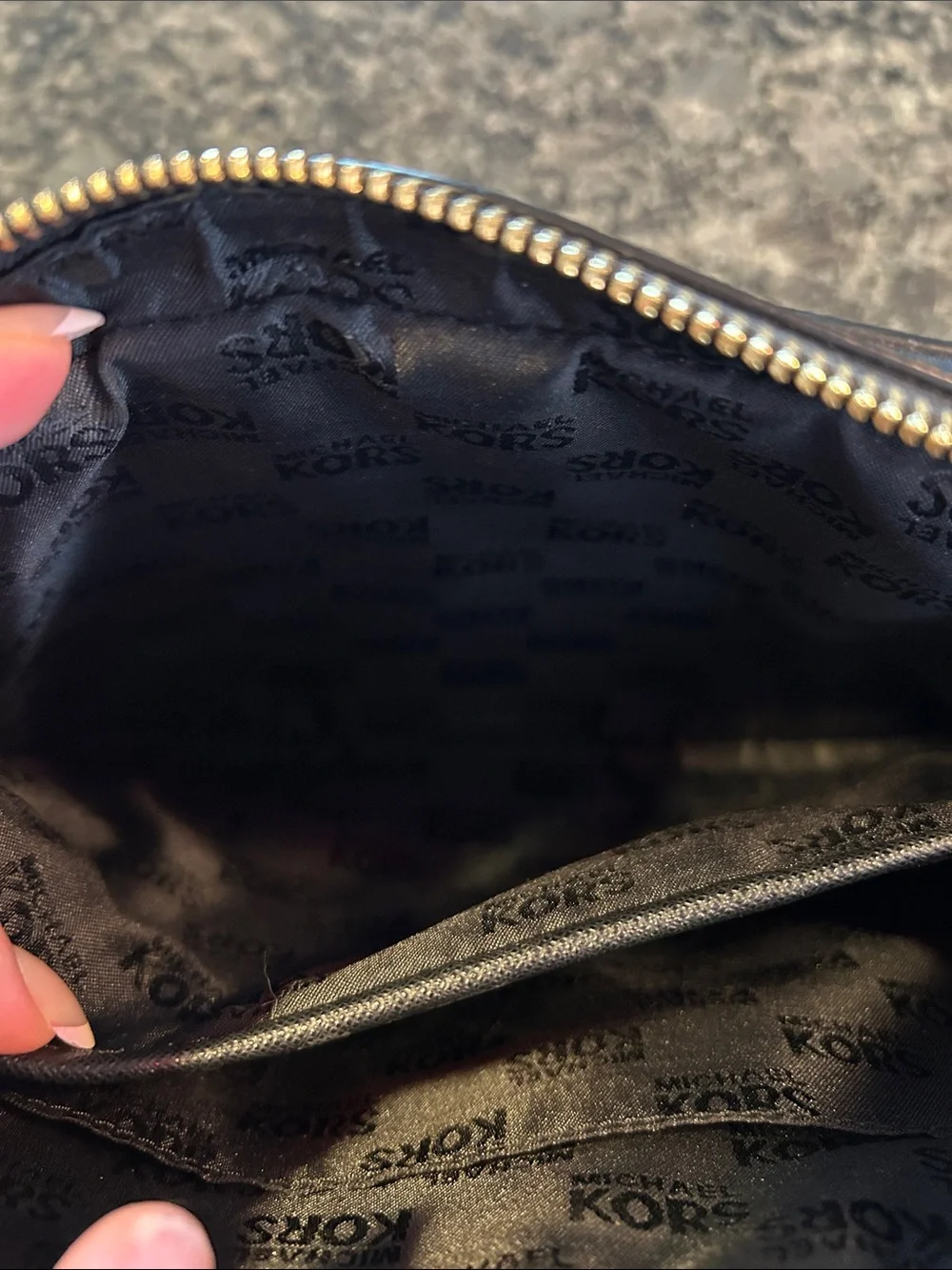 Michael Kors Black Crossbody with Gold Chain Strap